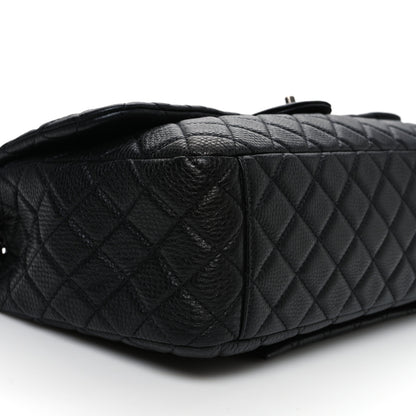 Chanel Grained Calfskin Quilted Small XXL Travel Flap Bag Black 9 of 11