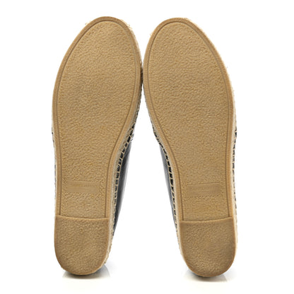 Saint Laurent Lambskin Monogram Espadrilles 38.5 Black 5 of 9