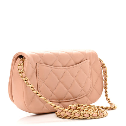 Chanel Calfskin Quilted Coco Mail Clutch With Chain Light Pink 3 of 12