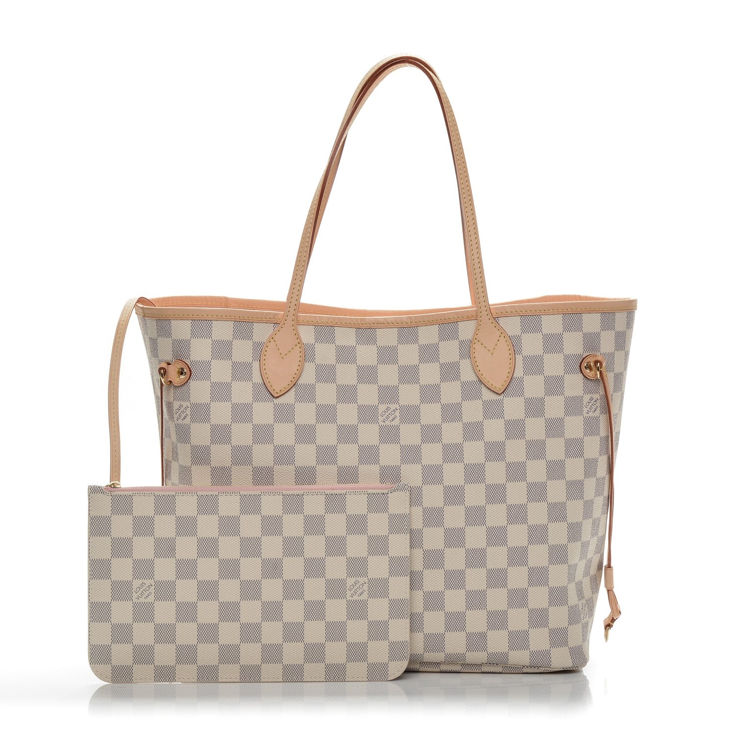 Louis Vuitton Damier Azur Neo Neverfull MM Rose Ballerine 1 of 8