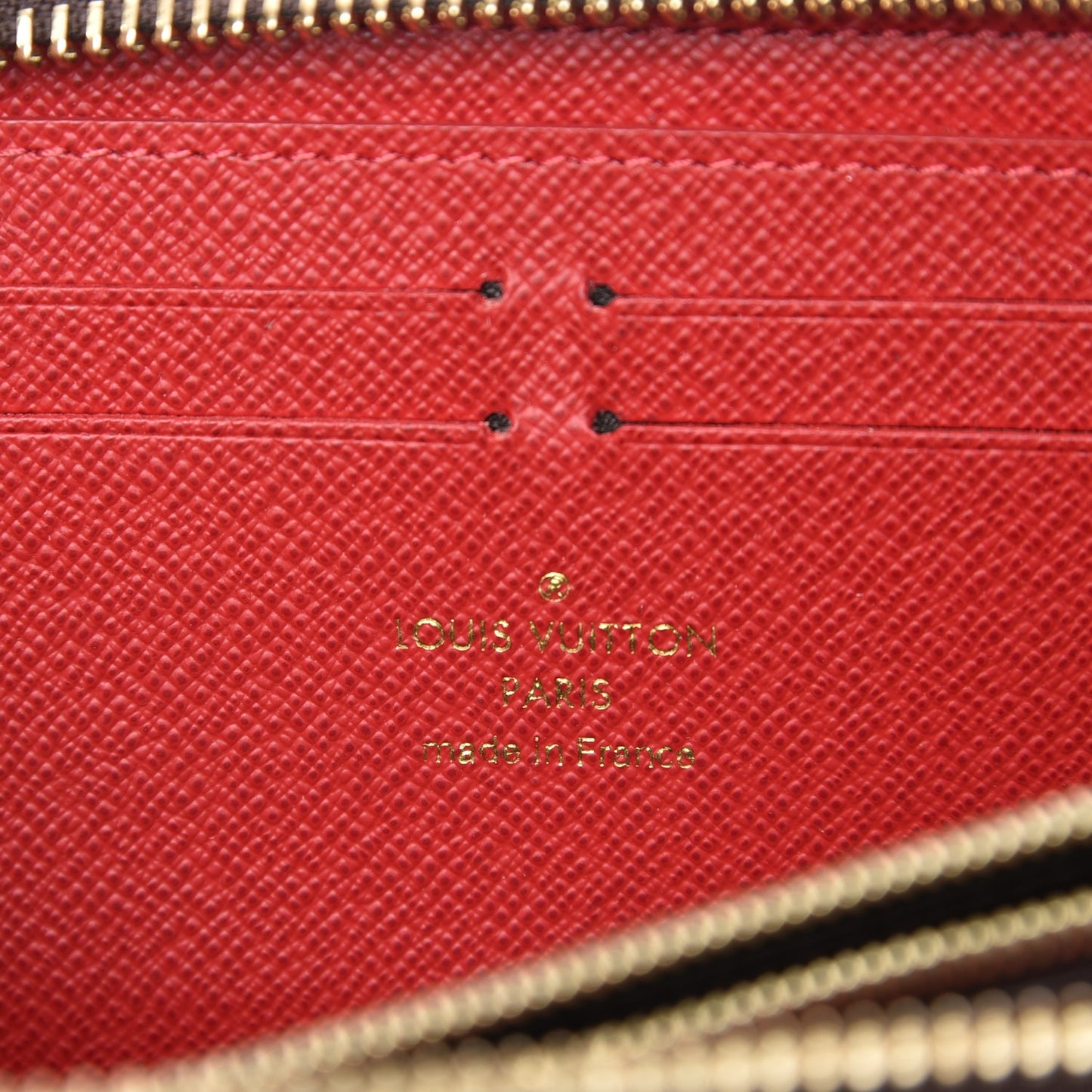 Damier Ebene Clemence Wallet Cherry