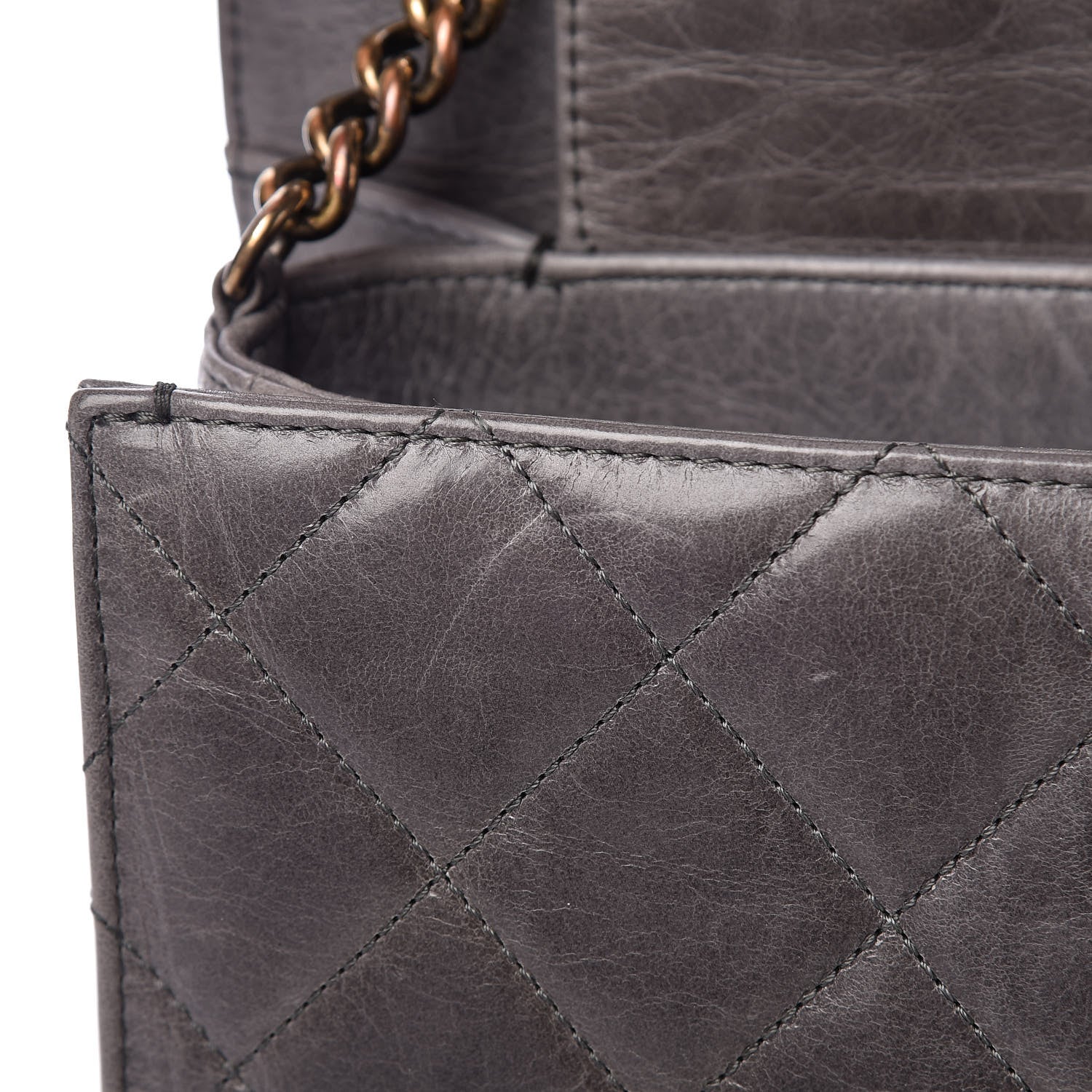 Chanel Glazed Calfskin Quilted Large Perfect Edge Flap Grey 8 of 17
