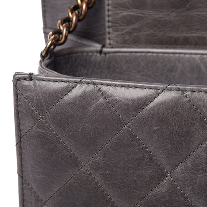 Chanel Glazed Calfskin Quilted Large Perfect Edge Flap Grey 8 of 17