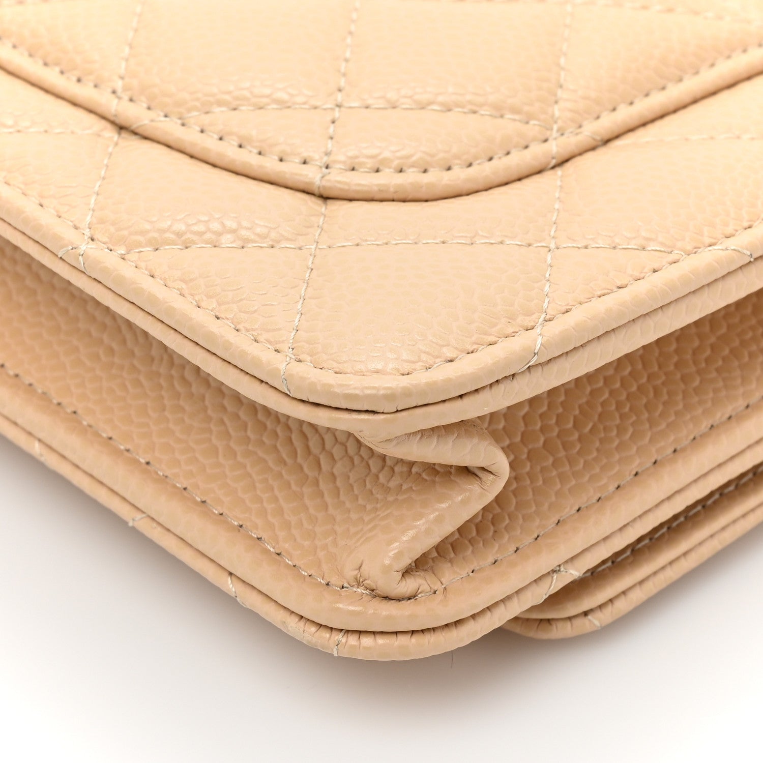 Chanel Caviar Quilted Wallet On Chain WOC Beige 14 of 15