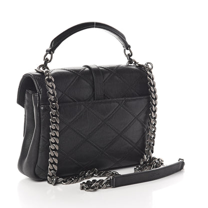 Saint Laurent Calfskin Matelasse Diamond Quilted Monogram Medium College Bag Black 2 of 8