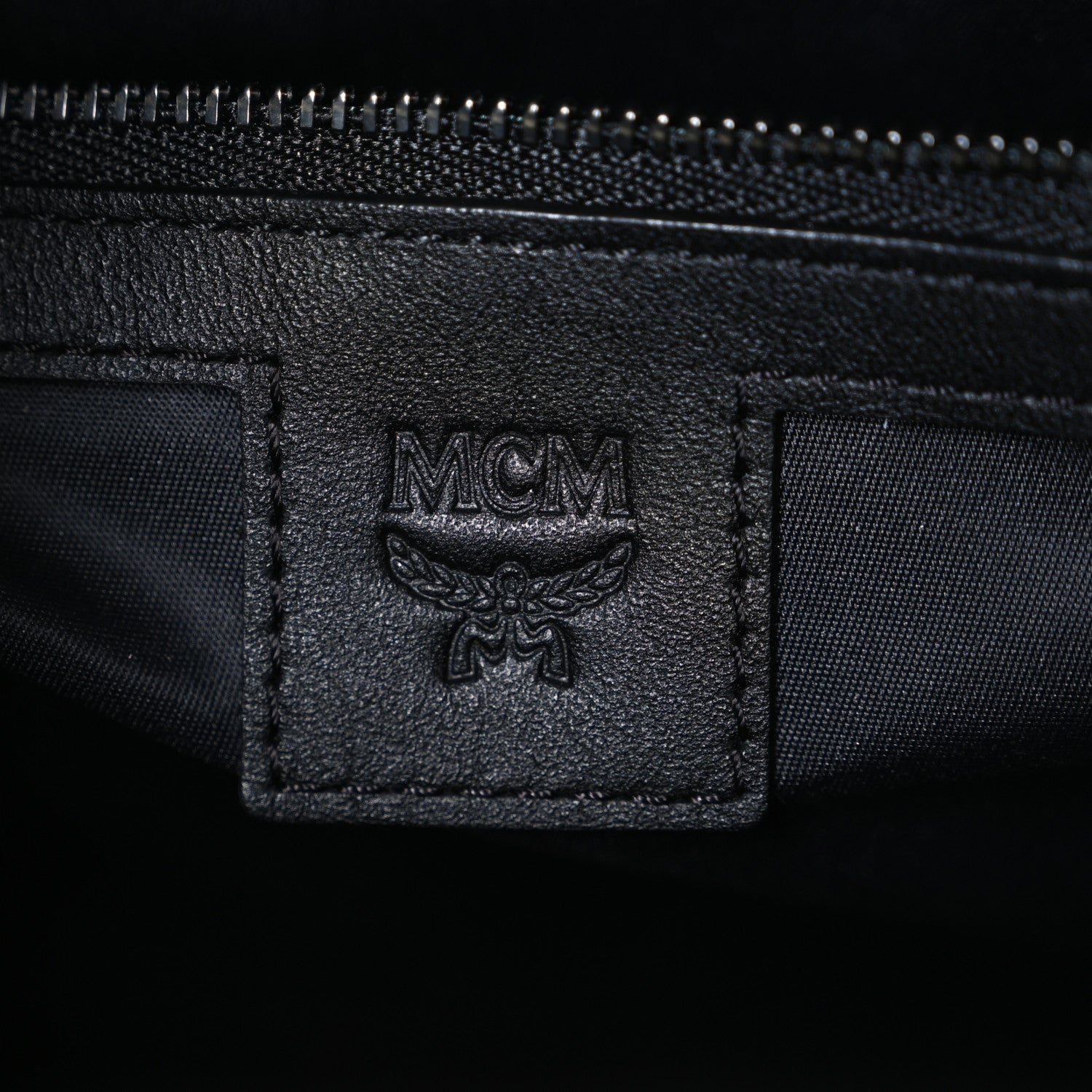 MCM Checkerboard Visetos Aren Tote Black Blue 6 of 10