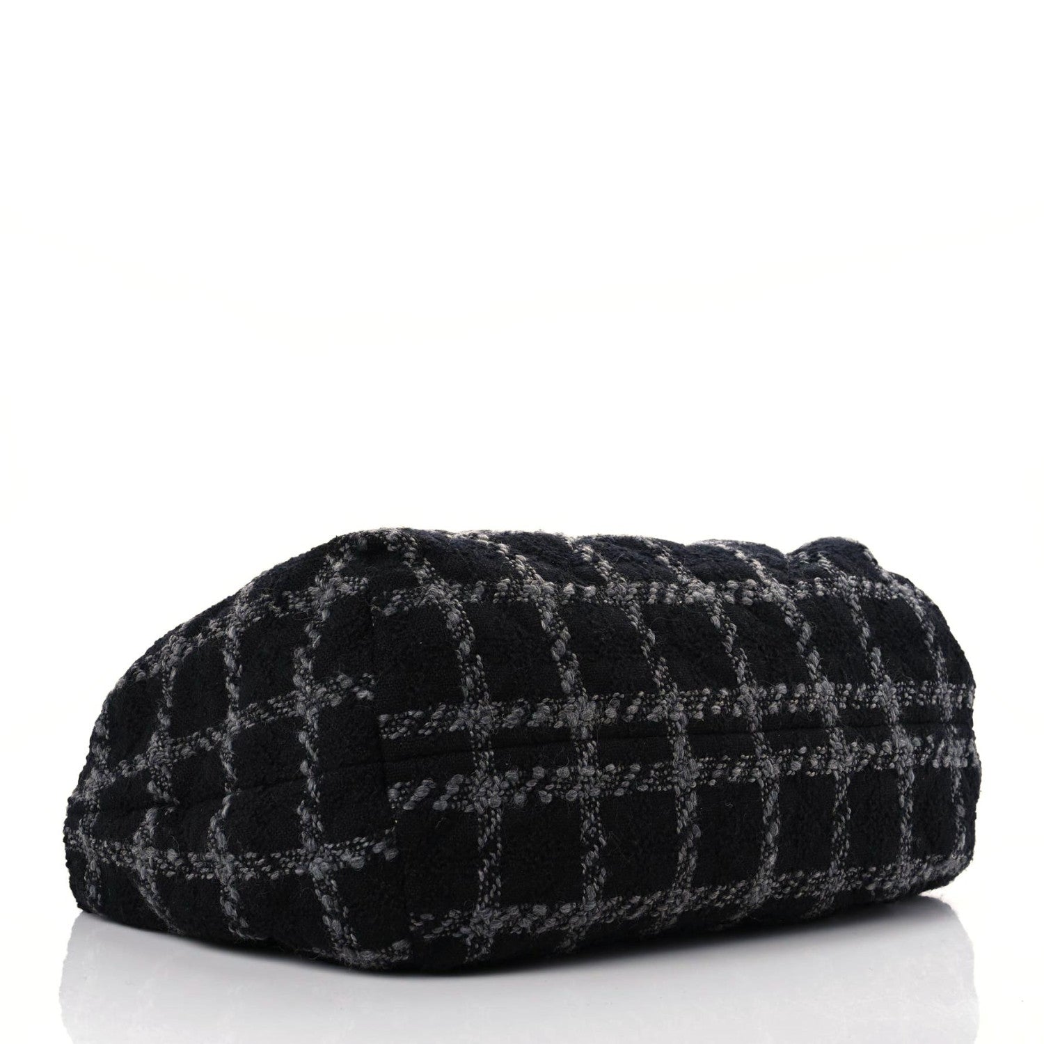 Chanel Tweed Maxi Chain Hobo Black Gray 5 of 11