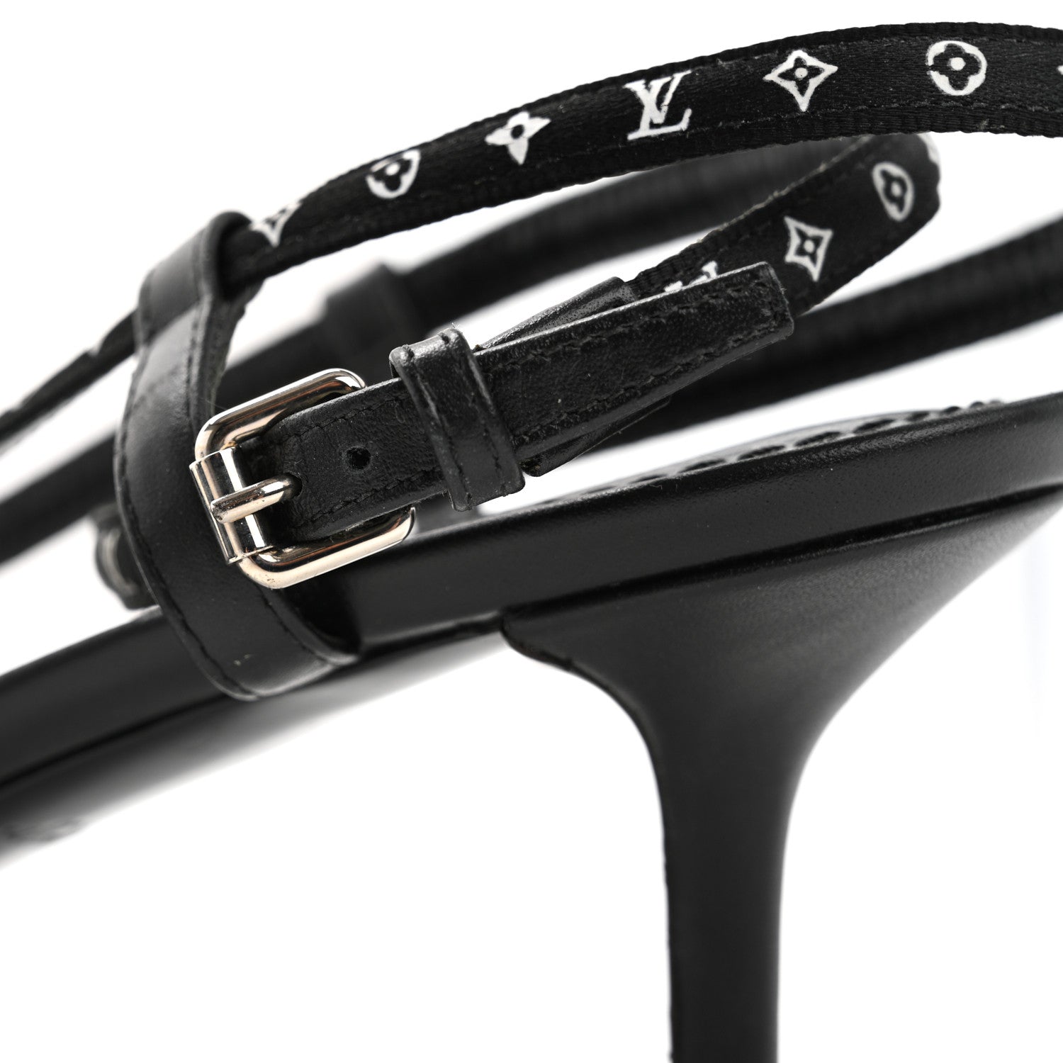 Louis Vuitton Satin Calfskin Citizen Sandals 37 Black 10 of 13