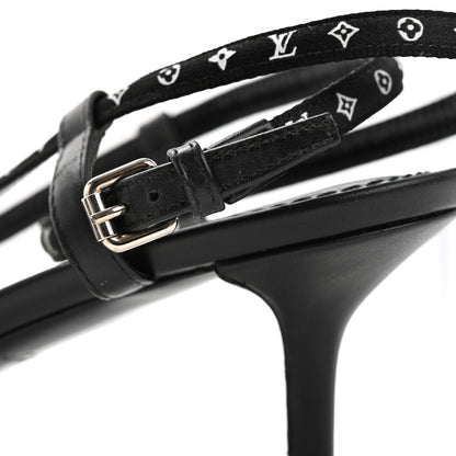 Louis Vuitton Satin Calfskin Citizen Sandals 37 Black 10 of 13