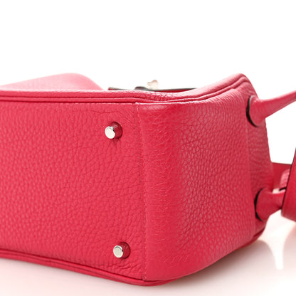 Hermes Taurillon Clemence Mini Lindy 20 Rose Mexico 10 of 10