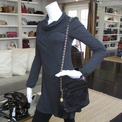 Chanel Canvas Quilted CC Tassel Black 2 of 13