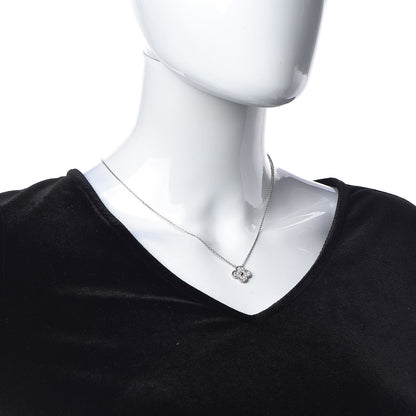 Van Cleef & Arpels 18K White Gold Diamond Vintage Alhambra Pendant Necklace 2 of 8