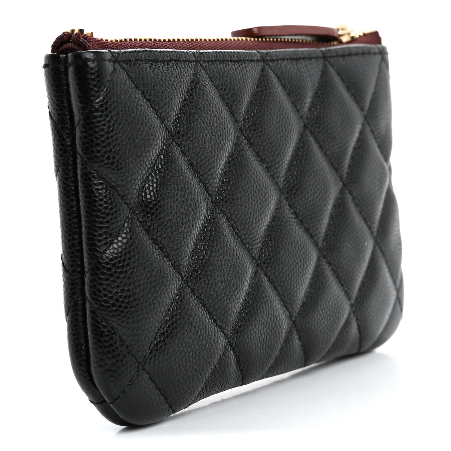 Caviar Quilted Small Cosmetic Case Black