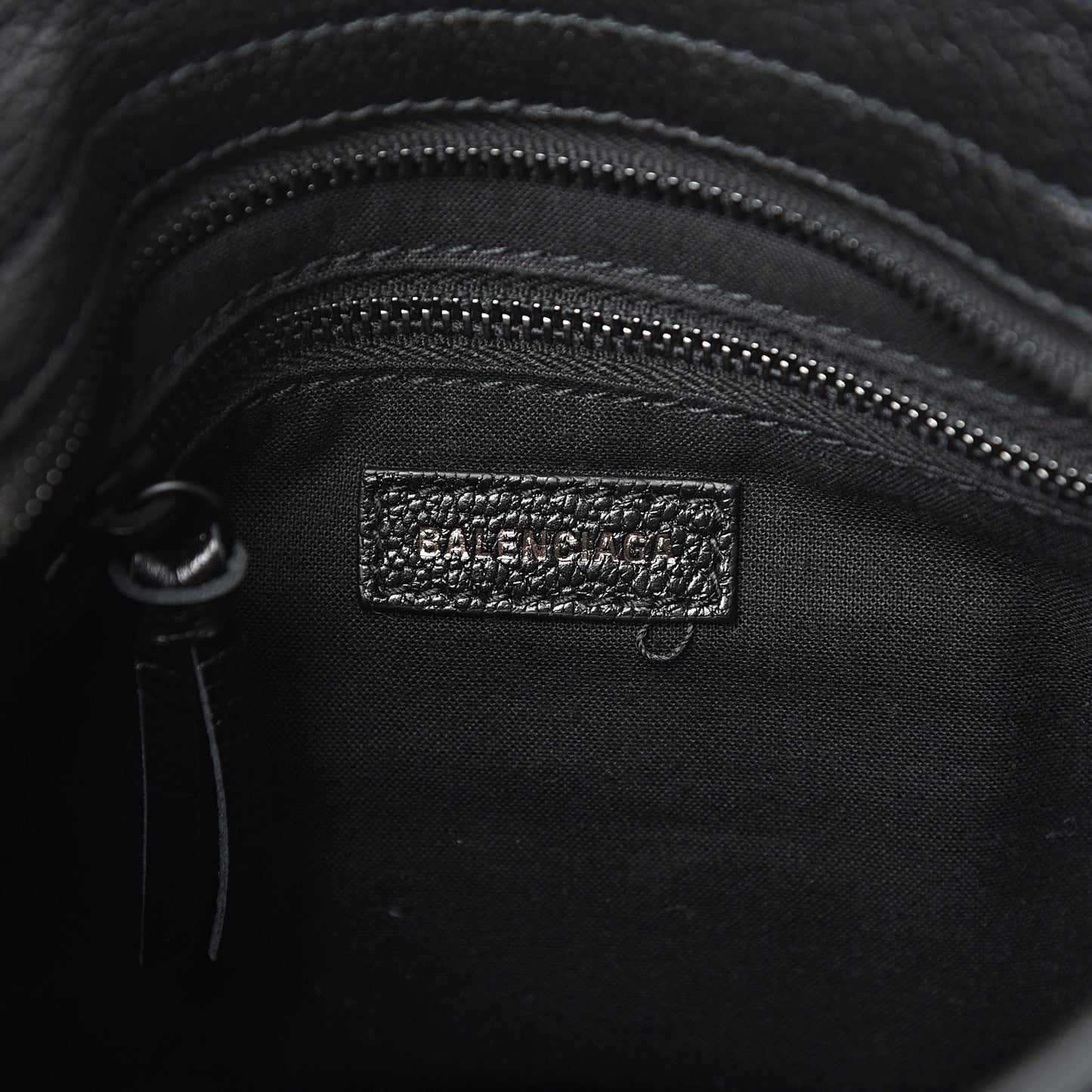 Shiny Goatskin Matte Black Metallic Edge Hardware Mini City Black