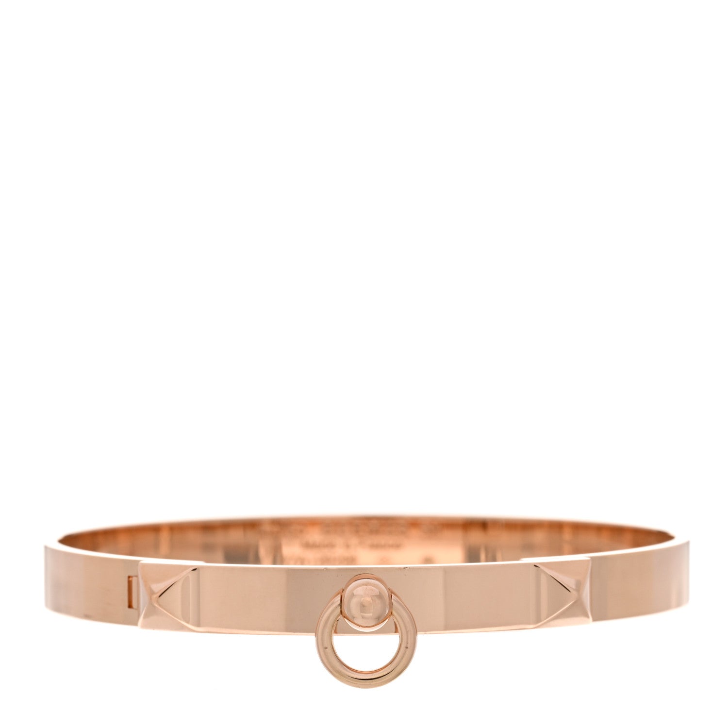 Hermes 18K Rose Gold PM Collier De Chien Bracelet SH 1 of 3