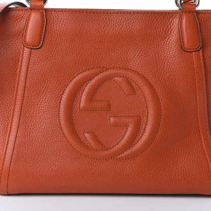 Gucci Pebbled Calfskin Small Soho Top Handle Bag Sun Orange 11 of 12
