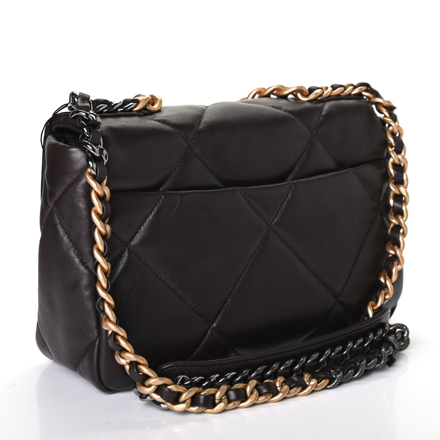 Lambskin Quilted Medium Chanel 19 Flap Dark Brown