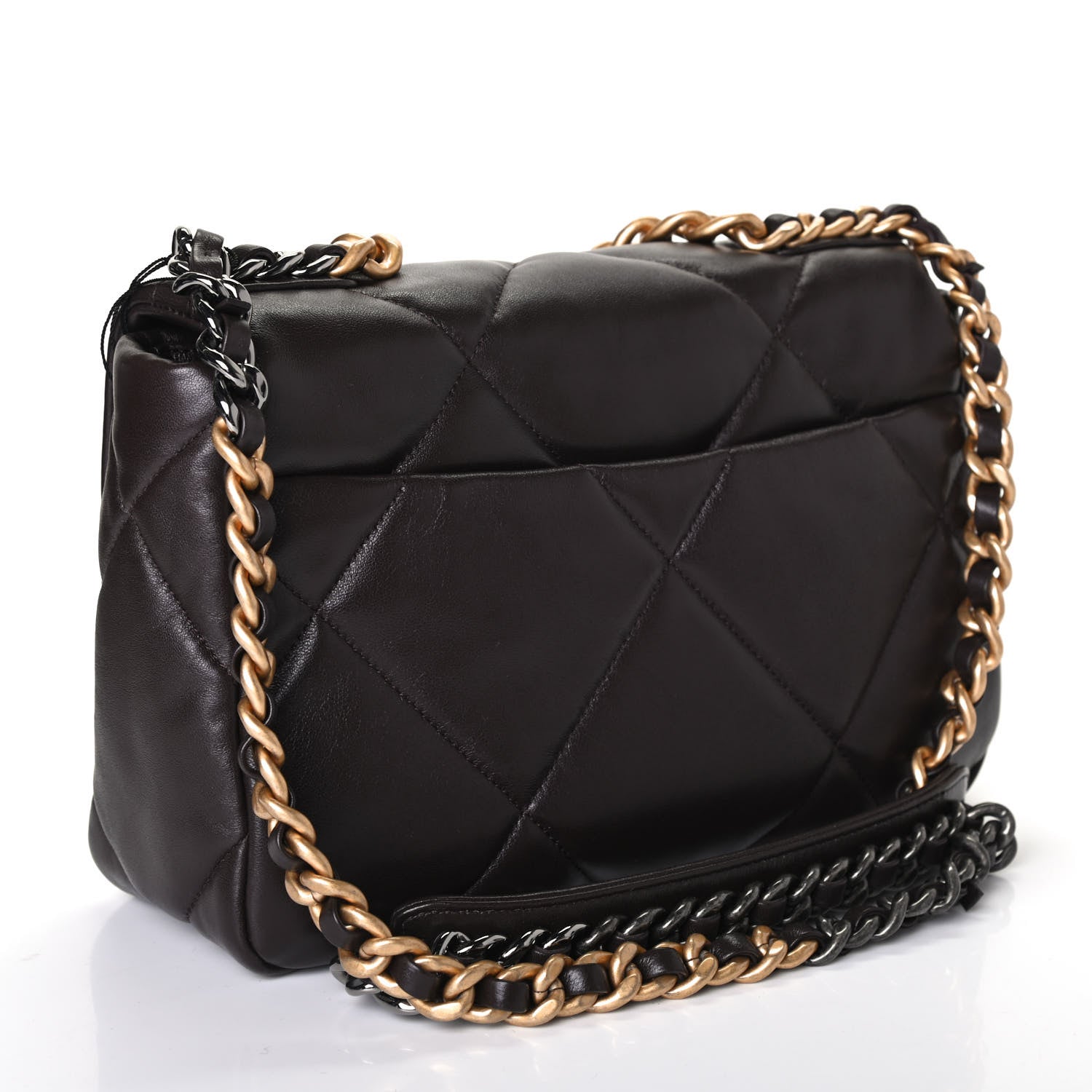 Chanel Lambskin Quilted Medium Chanel 19 Flap Dark Brown 2 of 4