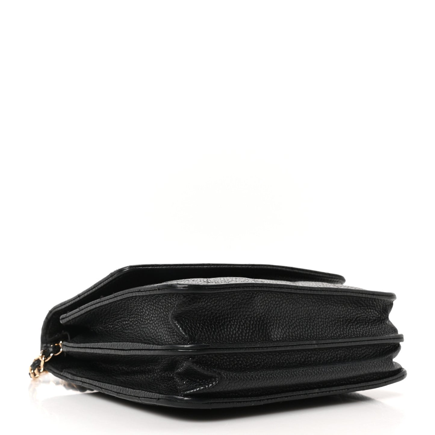 Caviar Quilted Square Wallet On Chain WOC Black