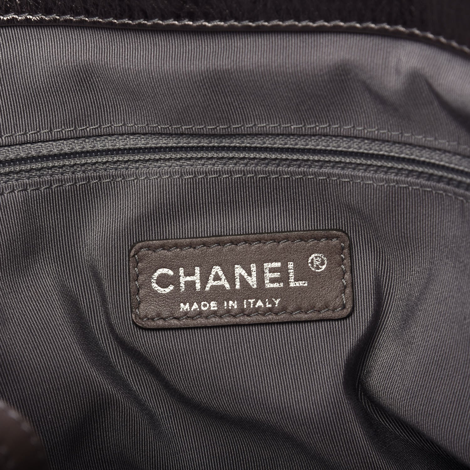 Chanel Metallic Cracked Calfskin Modern Chain Tote Dark Silver 8 of 10