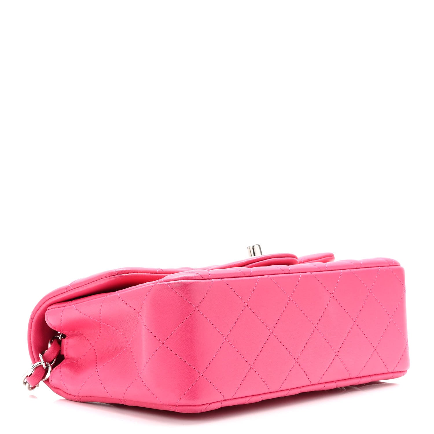 Chanel Lambskin Quilted Mini Rectangular Flap Fuchsia 4 of 10