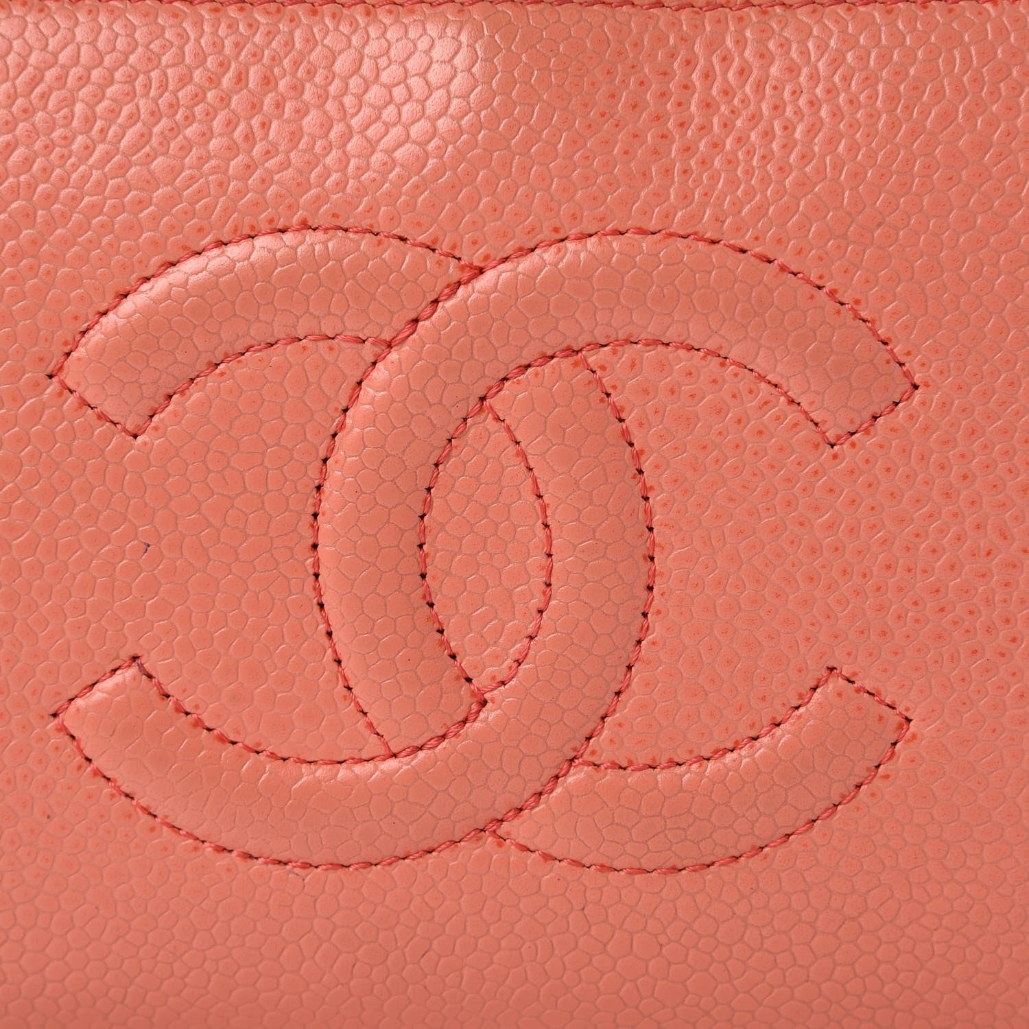 Chanel Caviar Timeless CC Large Gusset Zip Around Wallet Orange 9 of 16