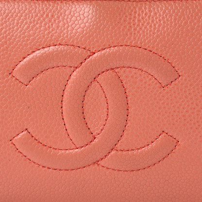 Chanel Caviar Timeless CC Large Gusset Zip Around Wallet Orange 9 of 16