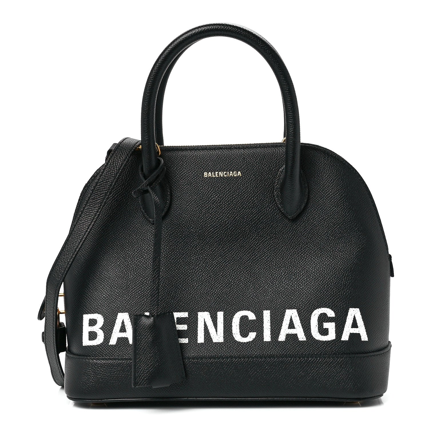 Balenciaga Signature Grained Calfskin Logo S Ville Top Handle Bag Black 1 of 12