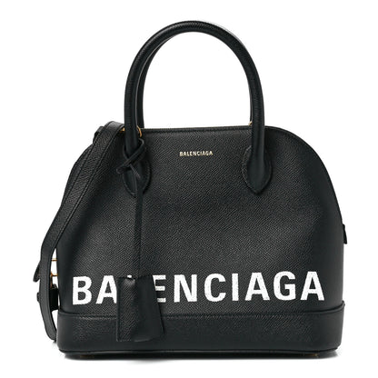 Balenciaga Signature Grained Calfskin Logo S Ville Top Handle Bag Black 1 of 12
