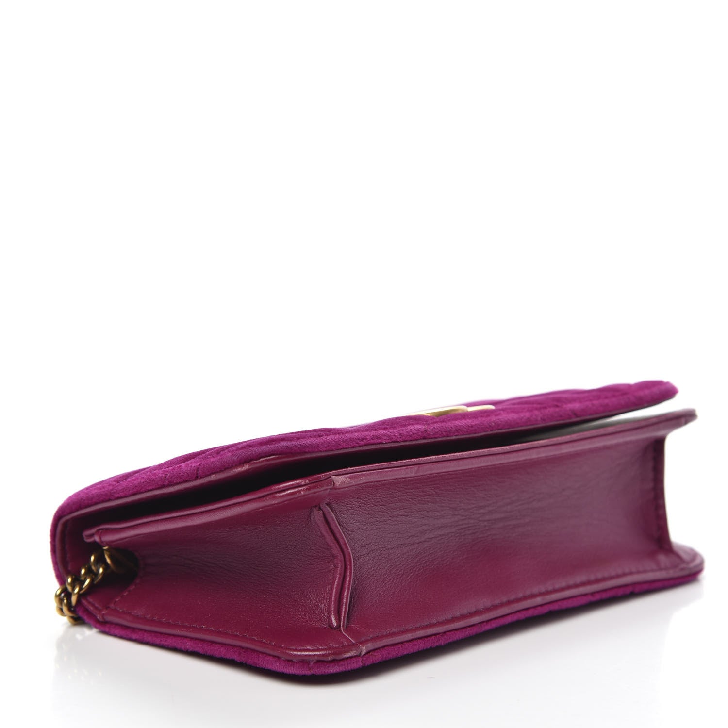 Gucci Velvet Matelasse GG Marmont Mini Bag Fuchsia Violet Cyclamen 4 of 14