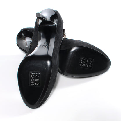 Christian Dior Suede Deco Platform Pumps Heels 38 Black 5 of 7