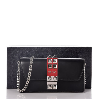 Prada City Calfskin Studded Mini Elektra Crossbody Bag Black Fuoco 8 of 8