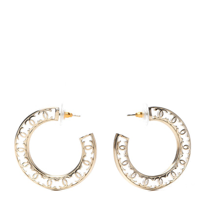 Chanel CC Hoop Earrings Gold 1 of 4