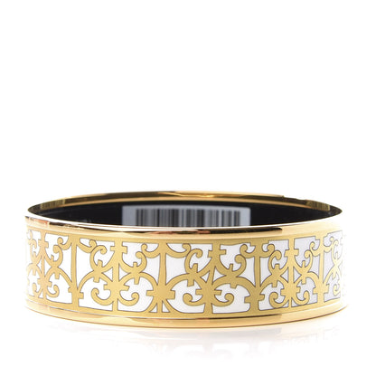 Hermes Enamel Printed Wide Balcons du Guadalquivir Bracelet 65 Gold 2 of 5