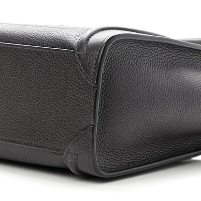 Celine Drummed Calfskin Nano Luggage Liquorice 8 of 8