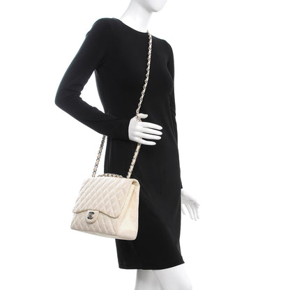 Chanel Lambskin Perforated Jumbo Single Flap White 2 of 15
