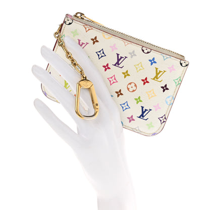 Louis Vuitton Monogram Multicolor Key Pouch White Litchi 2 of 9