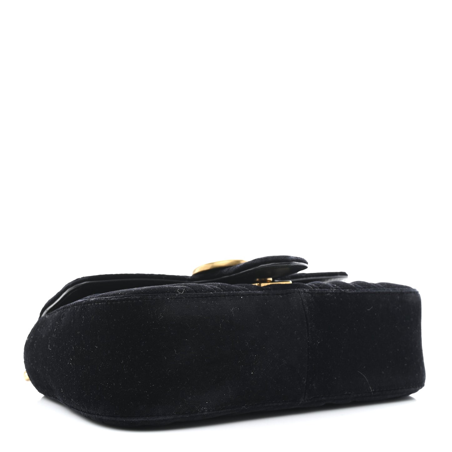 Velvet Matelasse Mini GG Marmont Shoulder Bag Black