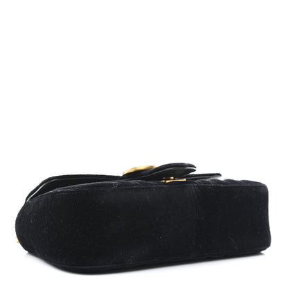 Gucci Velvet Matelasse Mini GG Marmont Shoulder Bag Black 4 of 11