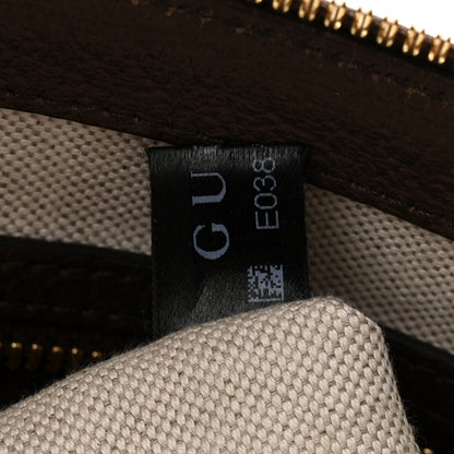 Gucci Monogram Jumbo GG Textured Dollar Calfskin Web Wristlet Messenger Bag Camel Ebony New Acero 8 of 15