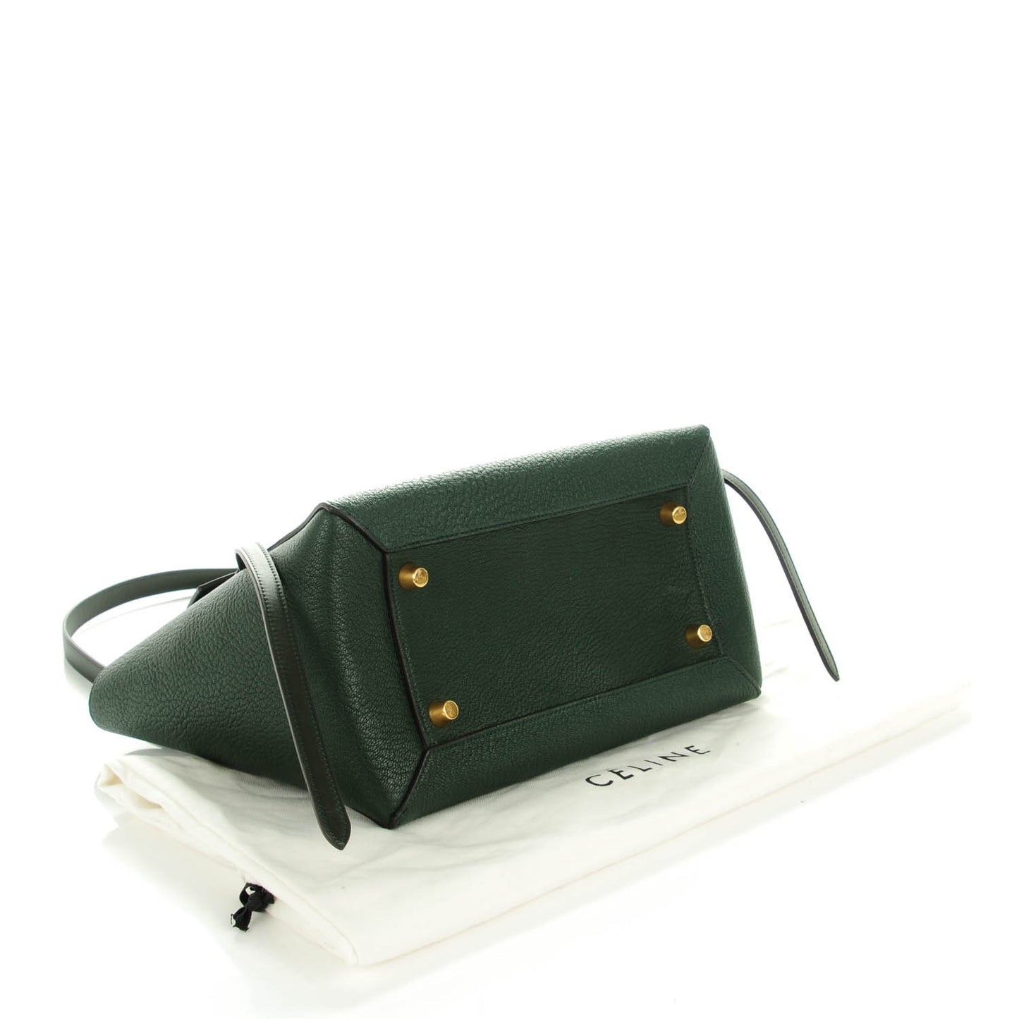 Goatskin Smooth Calfskin Mini Belt Bag Dark Green