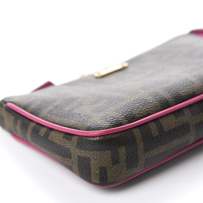 Fendi Zucca Spalmati Vitello Elite Pochette Tobacco Ciclamino 7 of 10