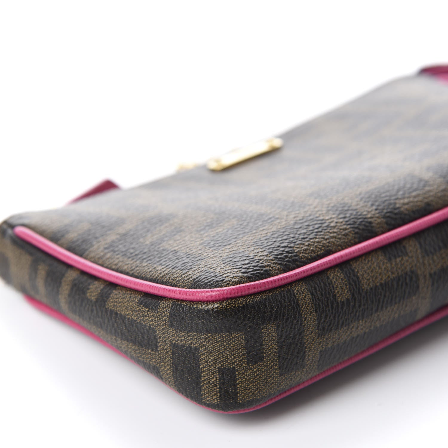 Fendi Zucca Spalmati Vitello Elite Pochette Tobacco Ciclamino 7 of 10