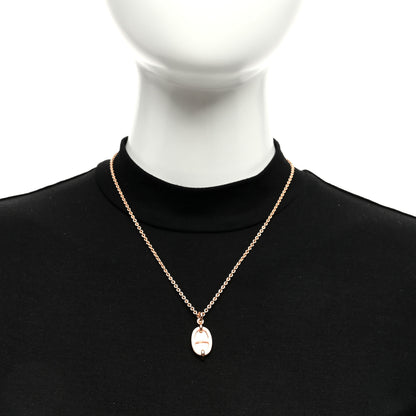Hermes Metal Enamel Mini Maillon Pendant Necklace Rose Candeur 2 of 6
