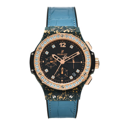 Hublot 18K Rose Gold Alligator Topaz 41mm Big Bang Automatic Watch Blue Linen 341.XL.1280.LR.1207 1 of 5
