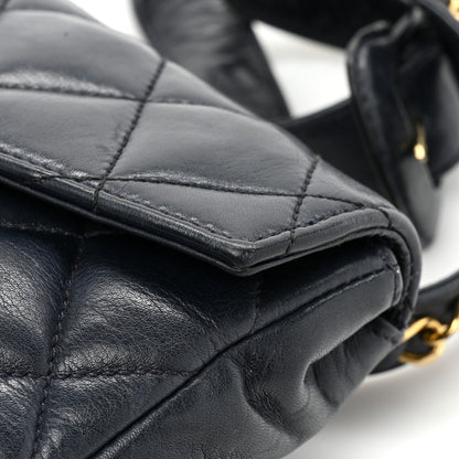 Chanel Lambskin Quilted Flap Waist Belt Bag 70 28 Navy 13 of 17