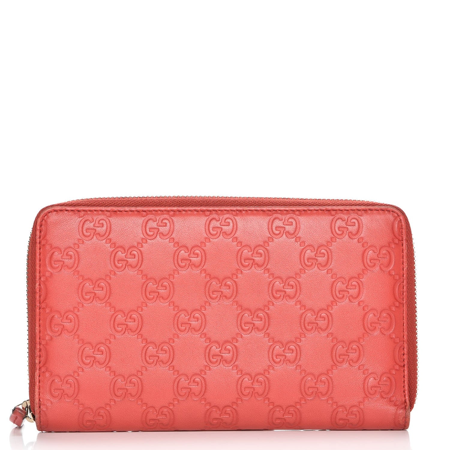 Gucci Guccissima Zip Around Travel Wallet Red 1 of 8