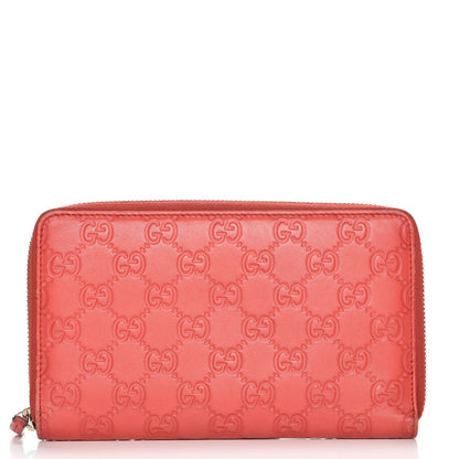Gucci Guccissima Zip Around Travel Wallet Red 1 of 8