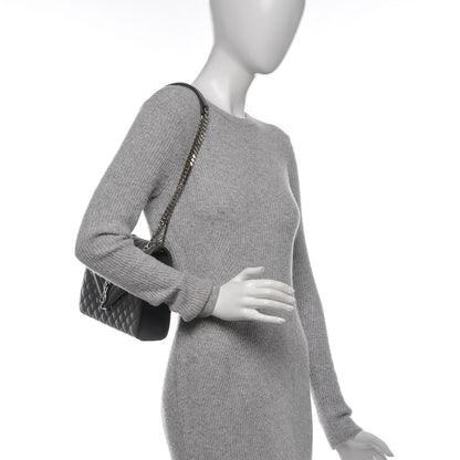 Saint Laurent Grain De Poudre Textured Mixed Matelasse Medium Triquilt Monogram Satchel Earth 2 of 7
