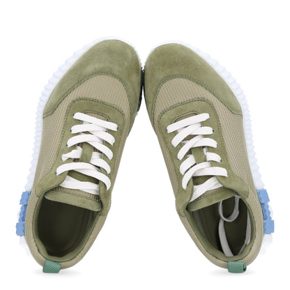 Hermes Technical Mesh Suede Goatskin Bouncing Sneakers 35 Vert Celadon 2 of 12